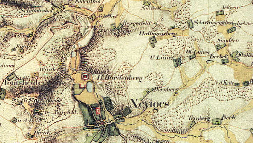 Karte von Velbert 1824